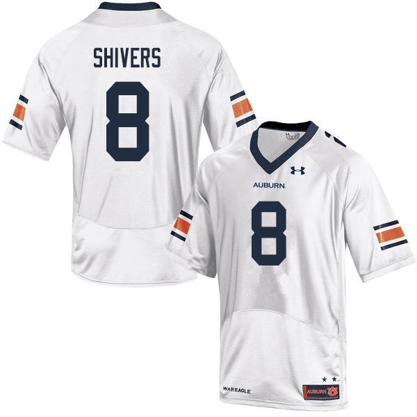 Men #8 Shaun Shivers Auburn Tigers College Football Jerseys Sale-White